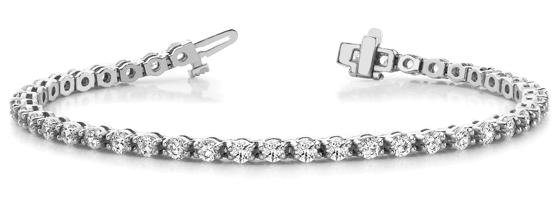 White Platinum Diamond Line Bracelet