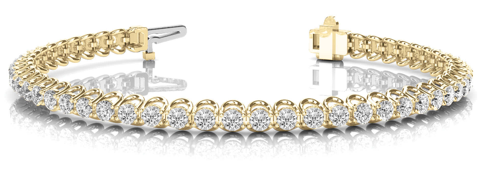 18K Yellow Gold Lab Diamond In-Line Tennis Bracelet
