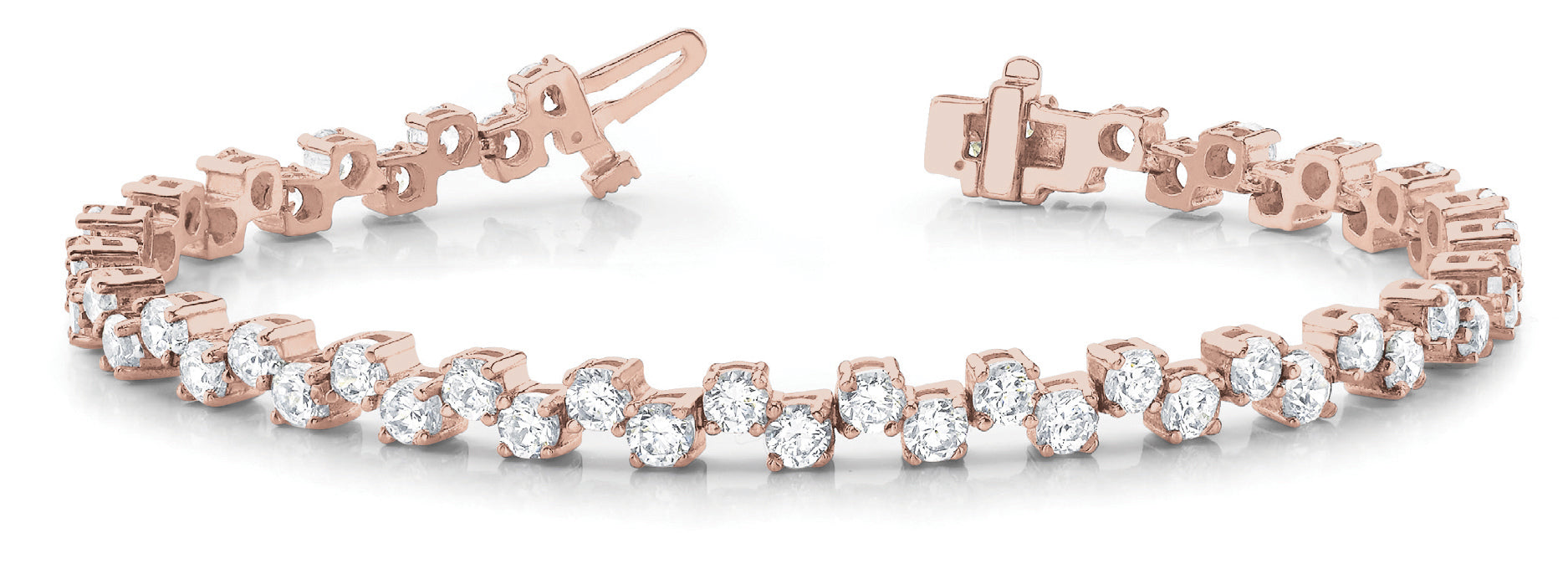 14K Rose Gold Diamond Tennis Bracelet