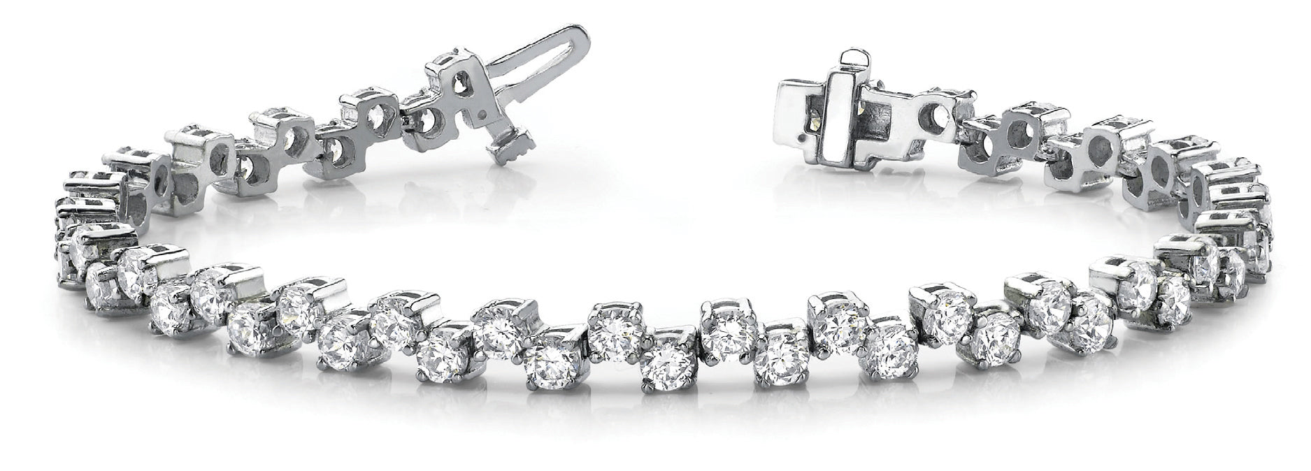 14K White Gold Lab Diamond Tennis Bracelet