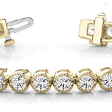 14K Yellow Gold Diamond In-Line Tennis Bracelet