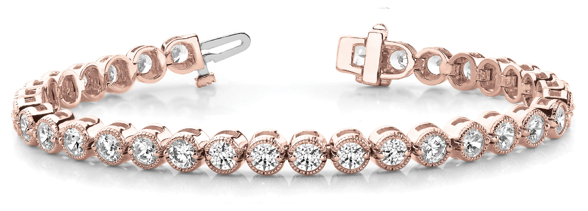 14K Rose Gold Lab Diamond In-Line Bracelet