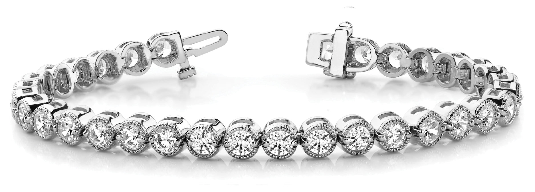 14K White Gold Diamond In-Line Tennis Bracelet