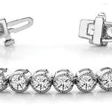 18K White Gold Lab Diamond Tennis Bracelet