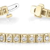 Yellow Gold Lab Diamond In-Line Tennis Bracelet