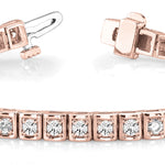 Rose Gold Lab Diamond In Line Tennis Bracelet