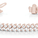 Multi-Row 14K Rose Gold Diamond Tennis Bracelet