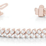 Rose Gold Multi-Row Diamond Tennis Bracelet