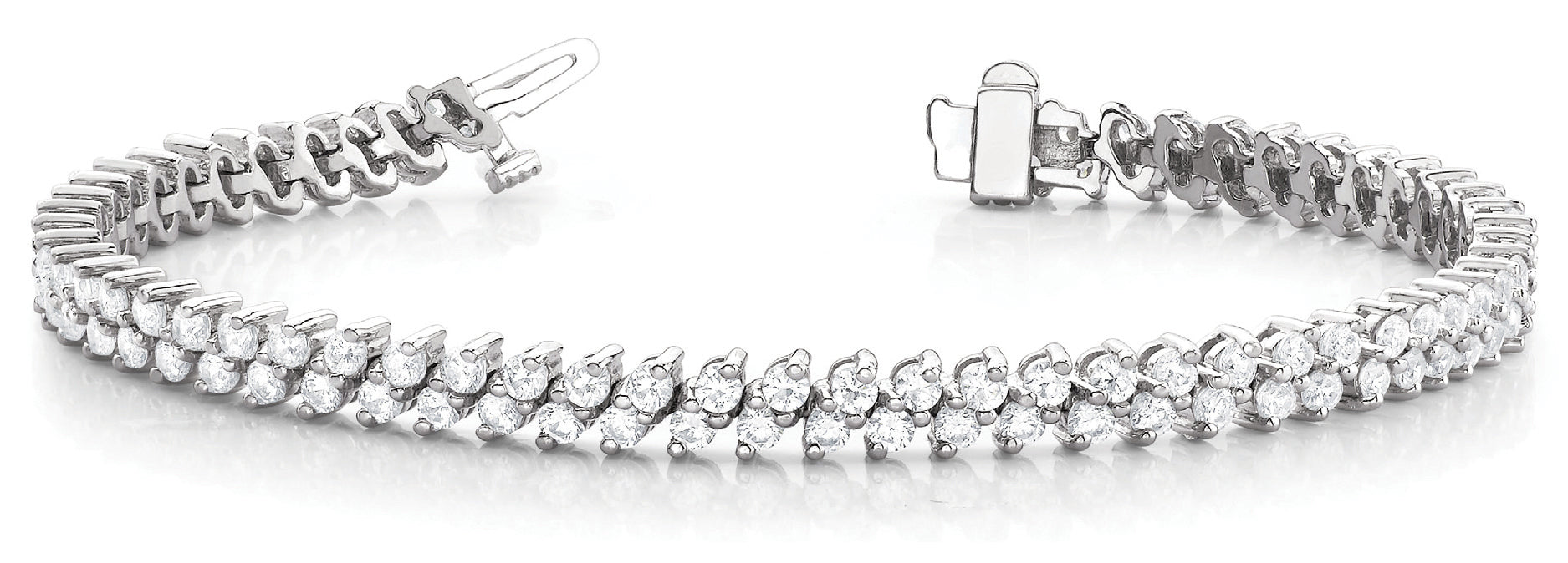 Multi-Row Diamond Tennis Bracelet in 14K White Gold