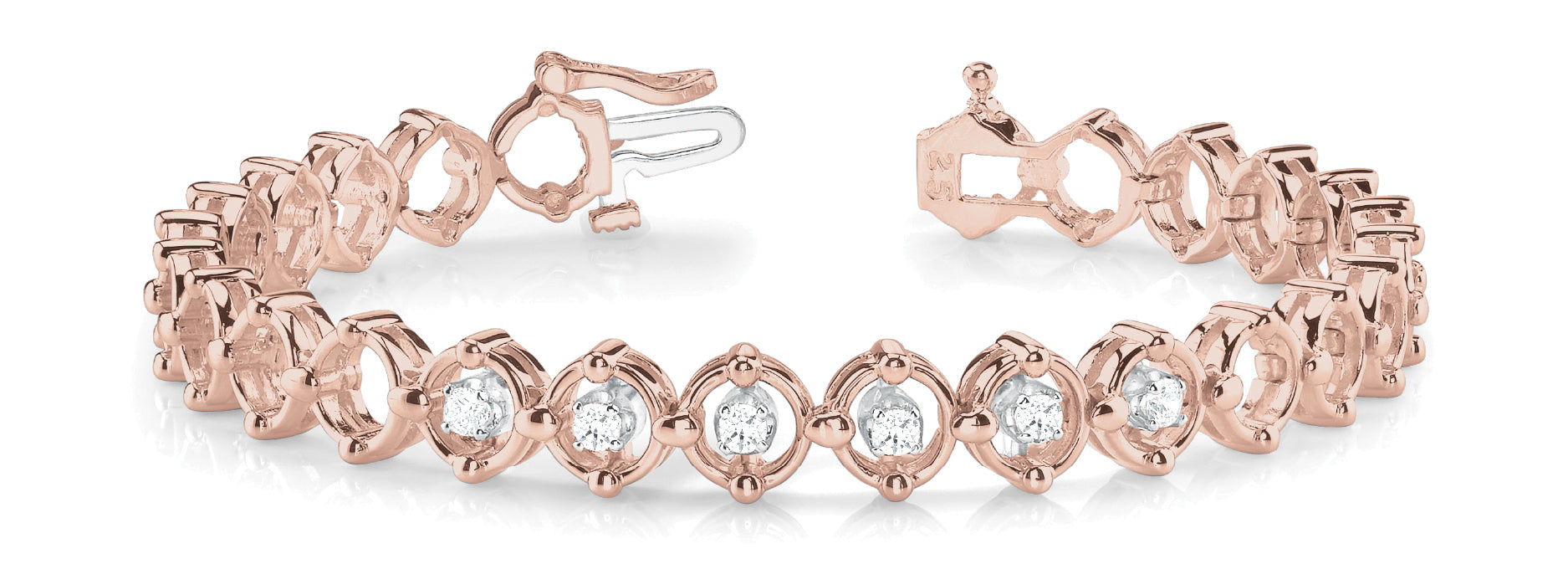 Rose Gold Lab Diamond Fashion Tennis Bracelet