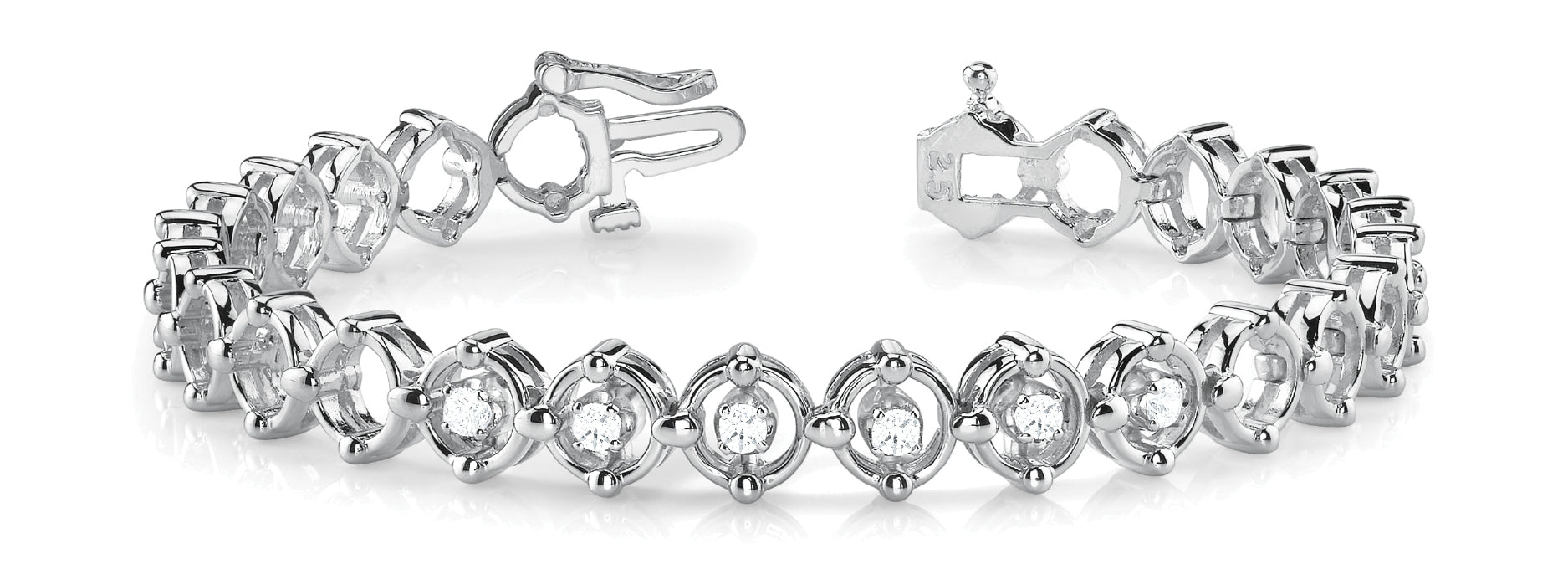 14K White Gold Lab Diamond Bracelet
