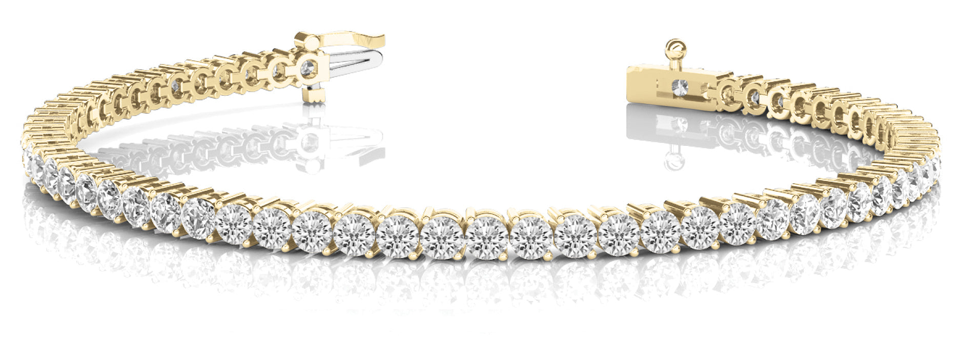 Yellow Gold Lab Diamond In Line Tennis Bracelet