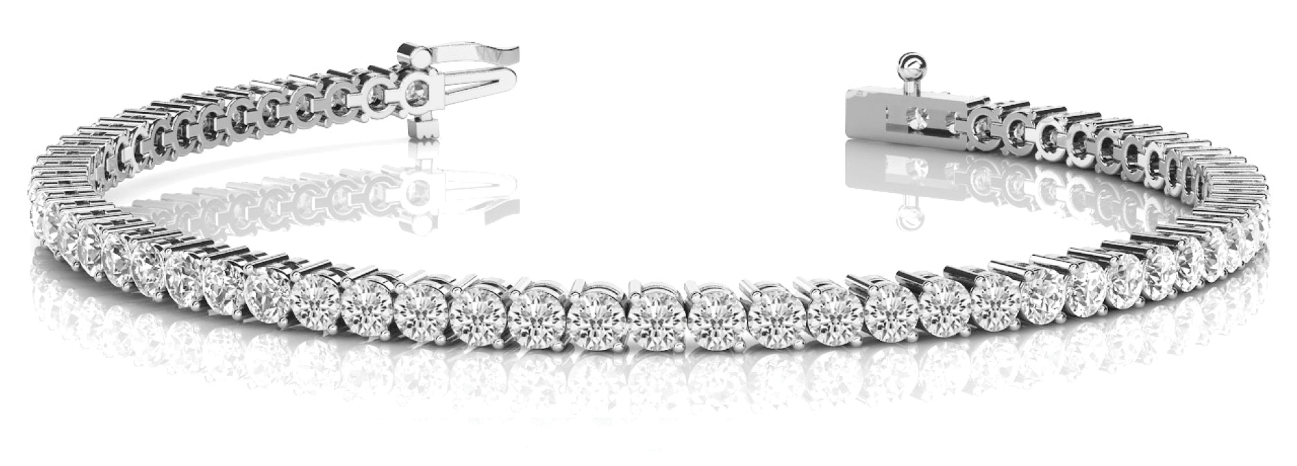 18K White Gold Diamond In-Line Tennis Bracelet