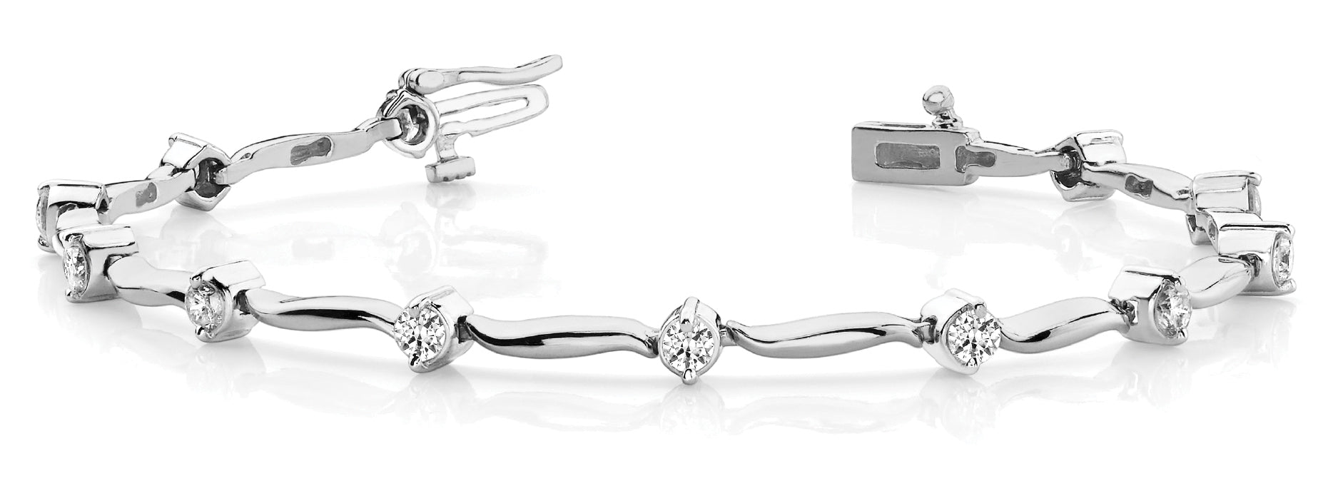 14K White Gold Diamond Fashion Bracelet