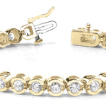 14K Yellow Gold Lab Diamond In-Line Bezel Bracelet
