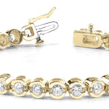 14K Yellow Gold Lab Diamond In-Line Bezel Bracelet