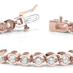 Rose Gold Lab Diamond In Line Bezel Bracelet