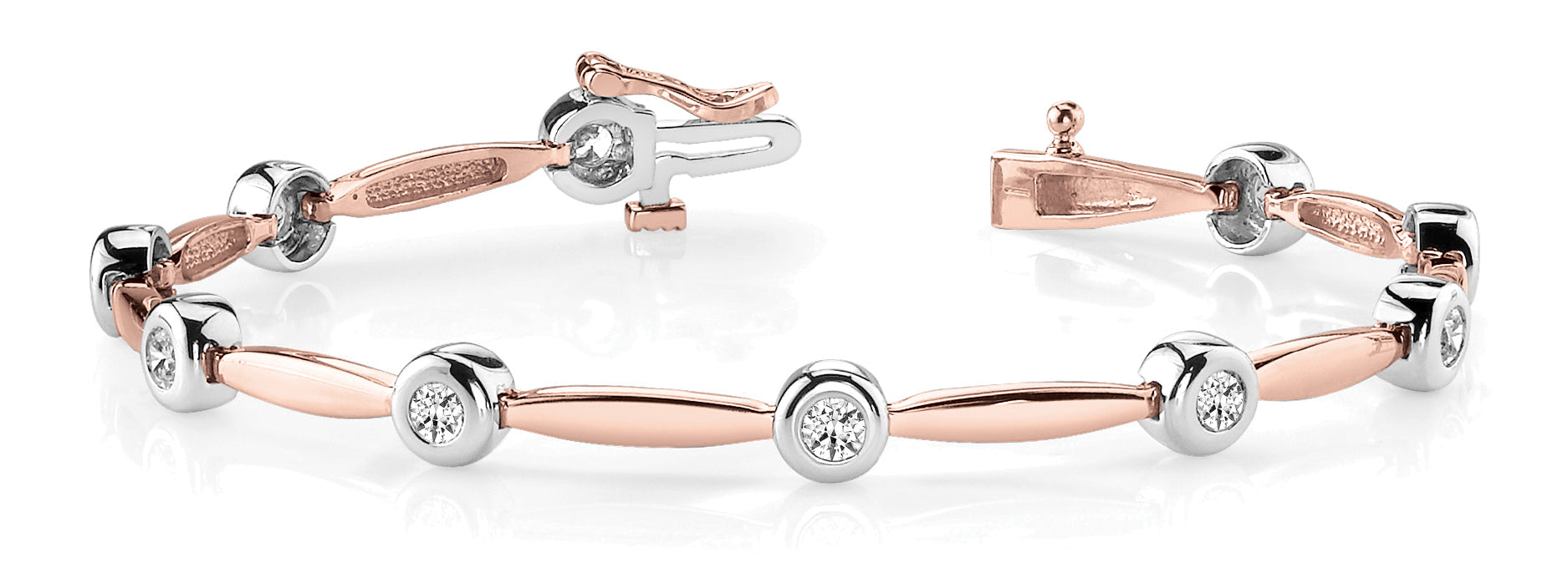 14K Rose Gold Diamond Fashion Bracelet