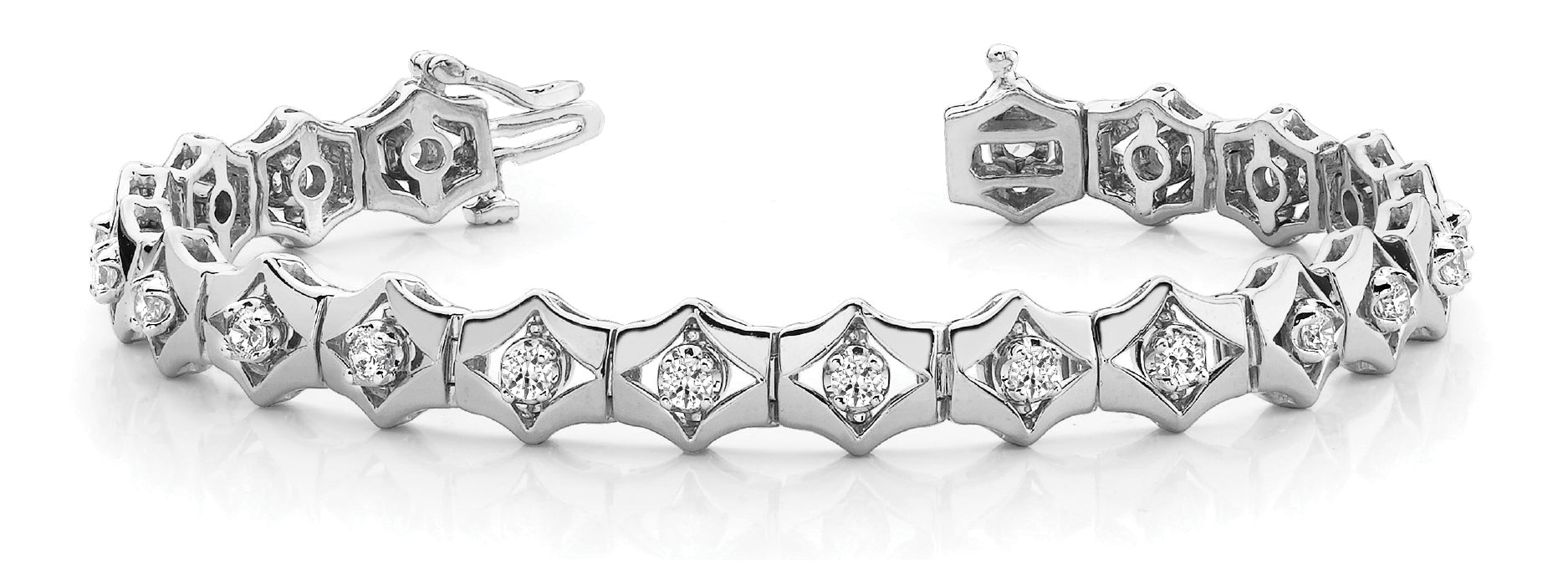 White Gold Lab Diamond Fashion Tennis Bracelet