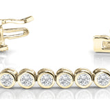 14K Yellow Gold Lab Diamond Bezel Tennis Bracelet