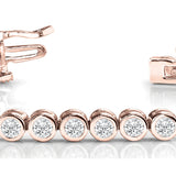 Rose Gold Lab Diamond Bezel Tennis Bracelet