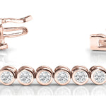 Rose Gold Lab Diamond Bezel Tennis Bracelet