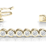 18K Yellow Gold Lab Diamond Bezel Tennis Bracelet