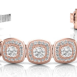 Rose Gold Lab Diamond Cluster Bracelet