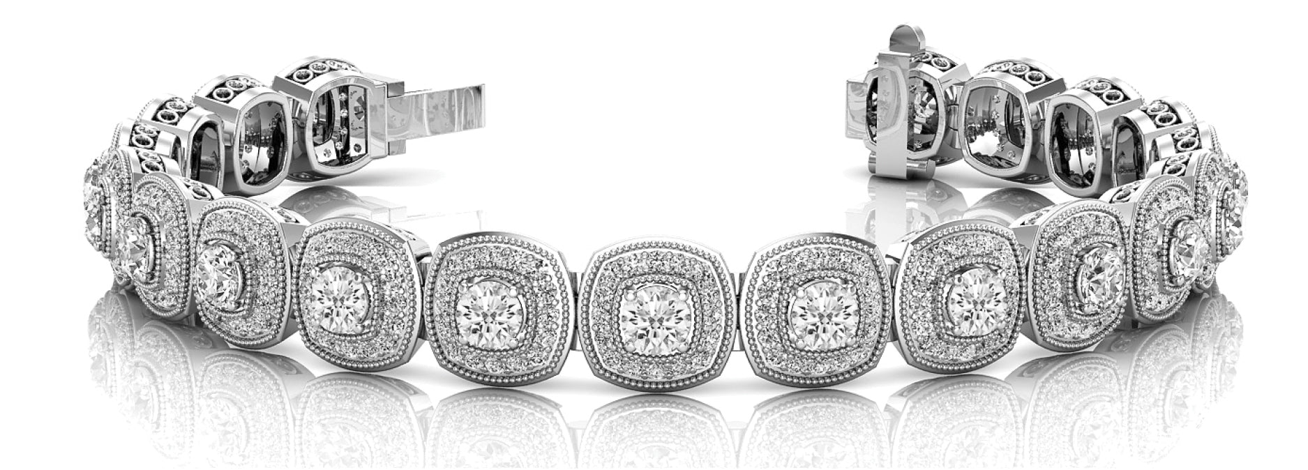 14K White Gold Lab Diamond Tennis Bracelet