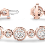 14K Rose Gold Vintage Diamond Tennis Bracelet