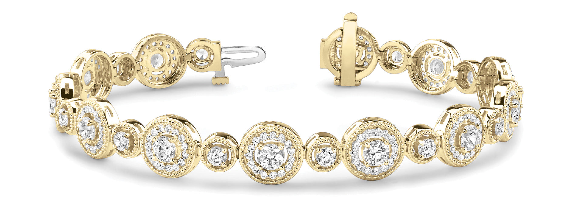 14K Yellow Gold Vintage Diamond Bracelet