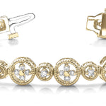 14K Yellow Gold Lab Diamond Vintage Bracelet