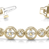14K Yellow Gold Lab Diamond Vintage Bracelet