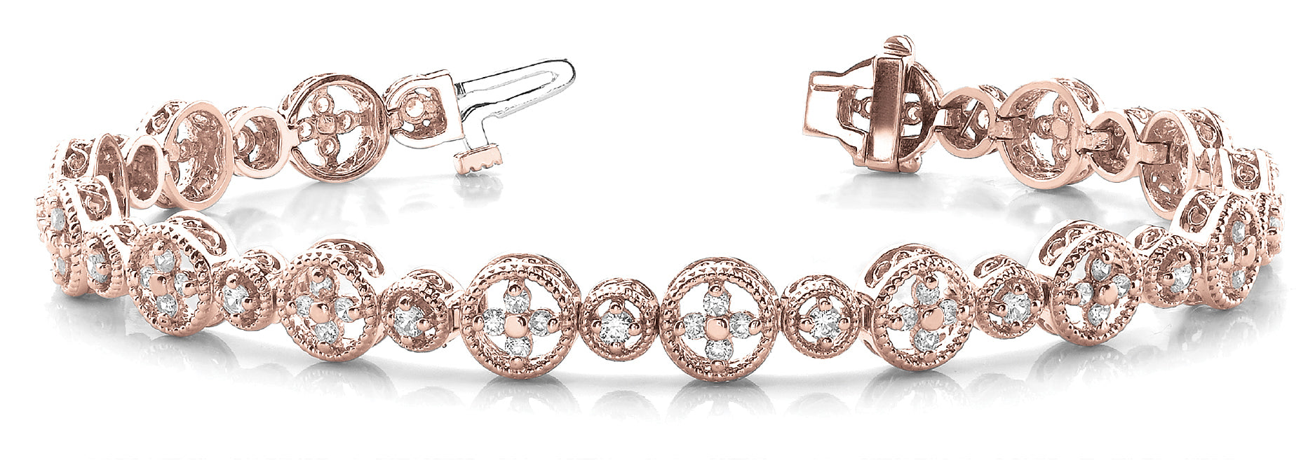 Rose Gold Lab Diamond Vintage Bracelet