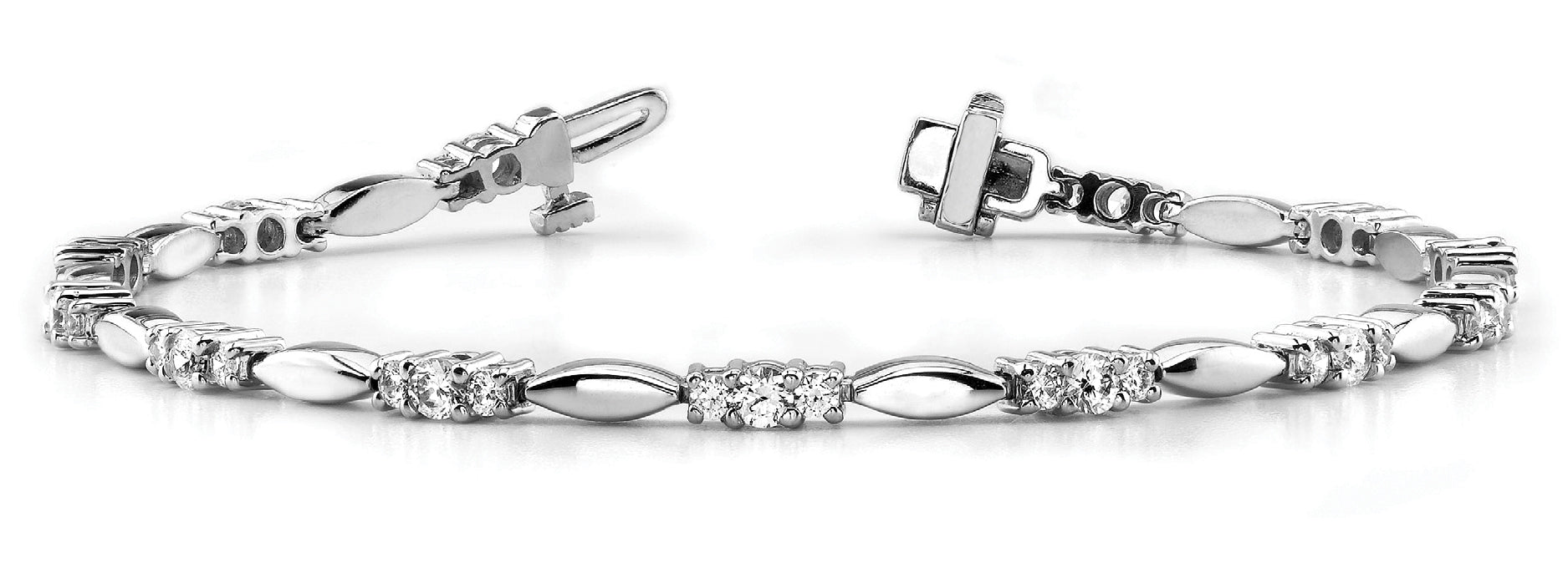 White Gold Lab Diamond Fashion Tennis Bracelet