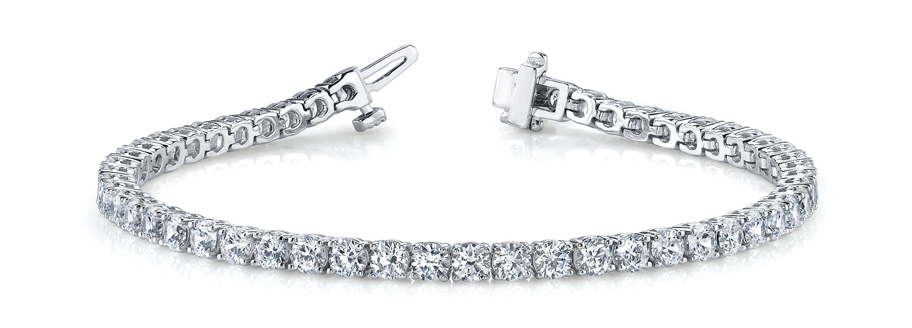 Platinum Lab Diamond In Line Tennis Bracelet