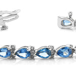 White Platinum Pear Diamond Fashion Bracelet
