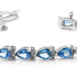 White Gold Pear Diamond Tennis Bracelet