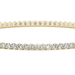 14K Yellow Gold PavÃ© Diamond Traditional Bangle