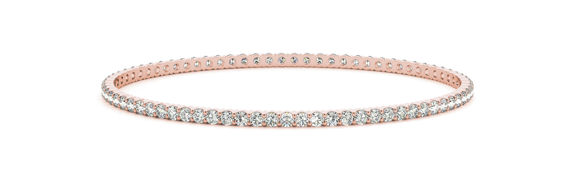 Rose Gold Diamond Bangle | 114 Lab Stones
