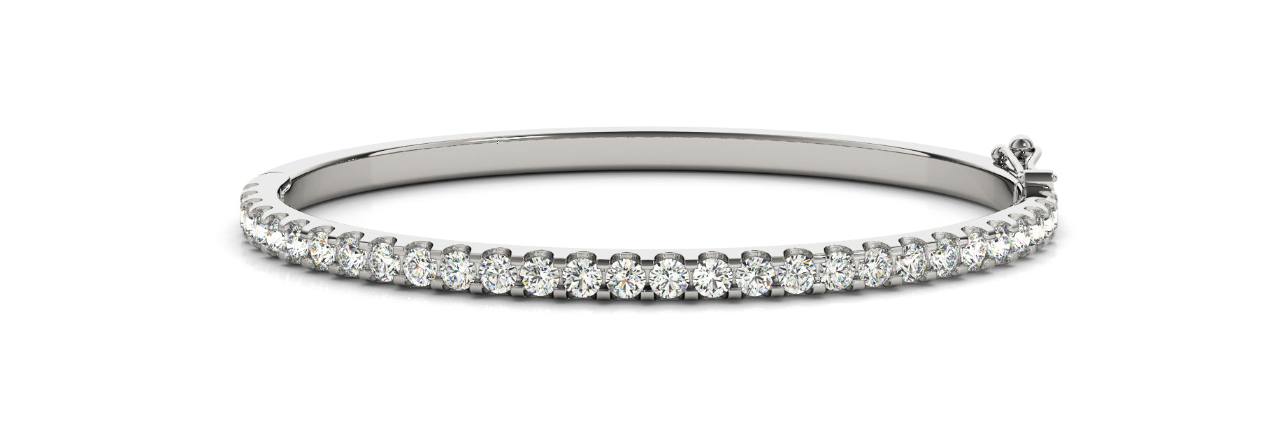 14K White Gold Lab Diamond Classic Bangle