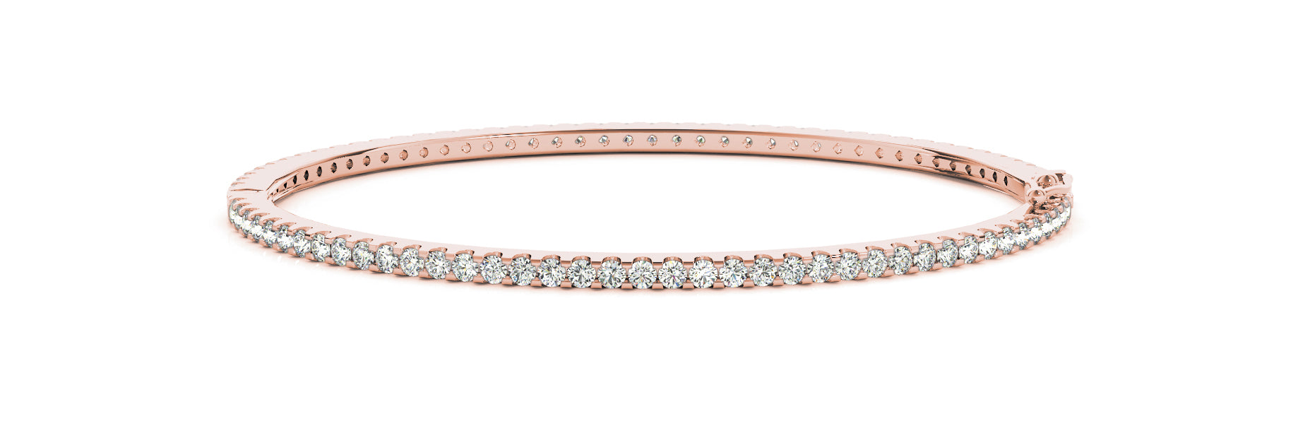 Rose Gold Diamond Bangle | 115 Lab Stones