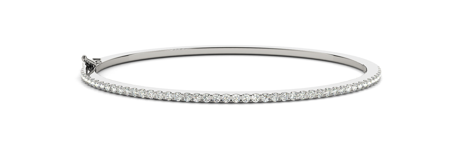 14K White Gold Diamond Bangle Bracelet