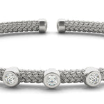 18K White Gold Diamond Stackable Bangle