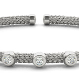 18K White Gold Diamond Stackable Bangle