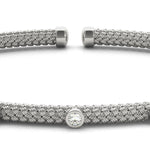14K Gold Lab Diamond Italian Bangle Bracelet