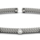 Italian 14K White Gold Diamond Bangle Bracelet