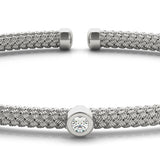 14K Gold Lab Diamond Italian Bangle
