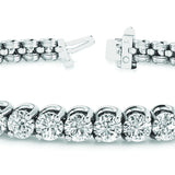 White Platinum Diamond Inline Tennis Bracelet