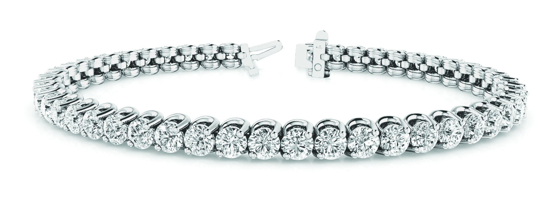 White Platinum Diamond Inline Tennis Bracelet